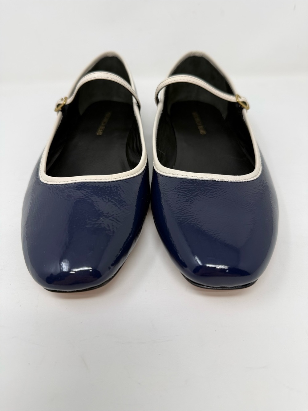 New Veronica Beard Ellie Mary Jane Flat Navy Ecru Sz 8 - Picture 9 of 14